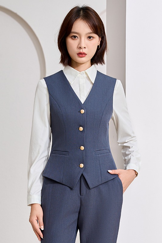 Professional work clothes V-neck vest set for women in autumn 2025, slim fit and slimming commuting formal wear, single breasted vest Professional work clothes V-neck vest set for women in autumn 2025, slim fit and slimming commuting formal wear, single breasted vest