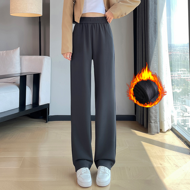 Casual pants for women's autumn and winter 2025, new fashionable and simple temperament, goddess style commuting versatile elastic pants