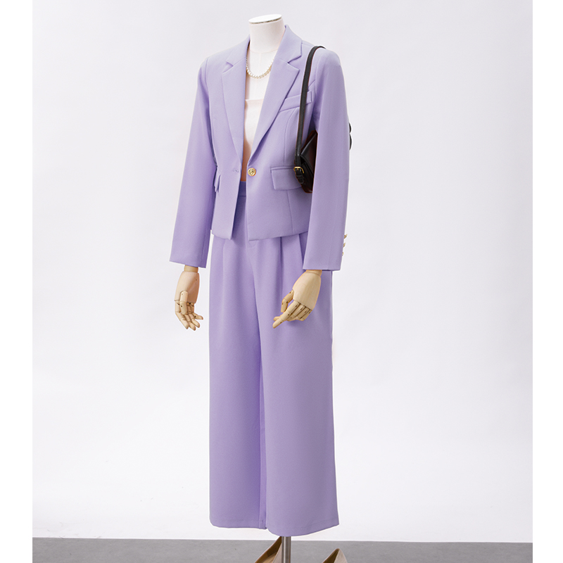 Fashionable western-style purple suit for women in early autumn 2025, new design style, temperament, small and short suit