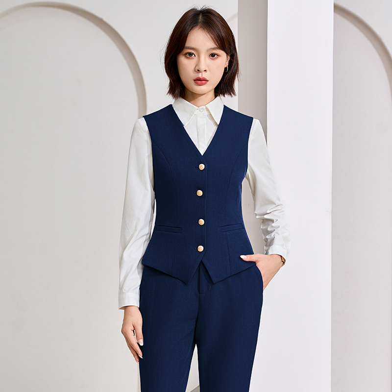 Professional work clothes V-neck vest set for women in autumn 2025, slim fit and slimming commuting formal wear, single breasted vest Professional work clothes V-neck vest set for women in autumn 2025, slim fit and slimming commuting formal wear, single breasted vest