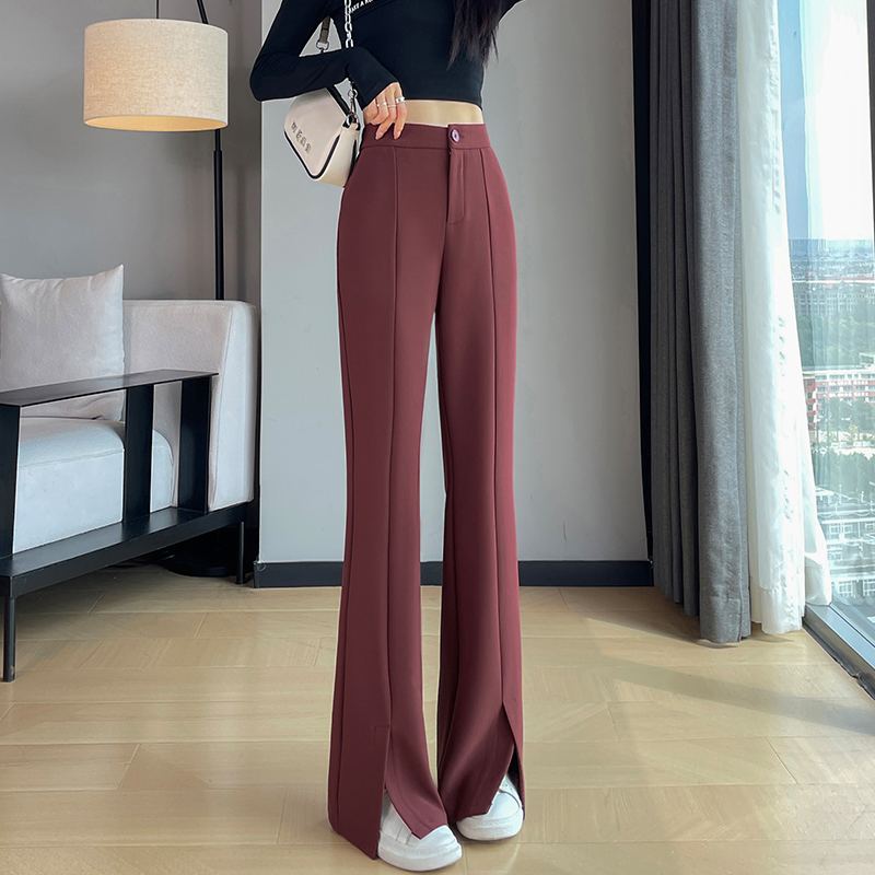 Design sense of western-style split suit pants for women in autumn and winter of 2025, new fashionable and simple temperament versatile casual pants Design sense of western-style split suit pants for women in autumn and winter of 2025, new fashionable and simple temperament versatile casual pants