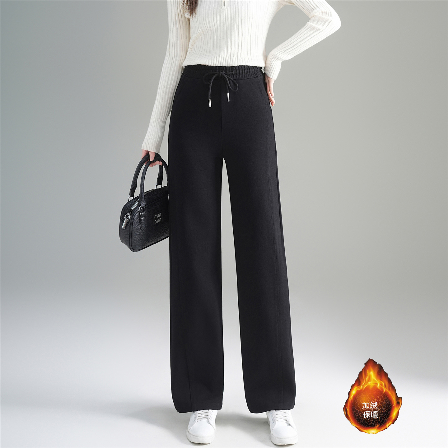 2025 autumn and winter new short cropped pants for women, fashionable and simple temperament, with thick velvet and warm casual pants 2025 autumn and winter new short cropped pants for women, fashionable and simple temperament, with thick velvet and warm casual pants