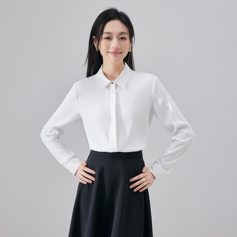 Fashionable and minimalist white shirt, women's 2025 early autumn Korean style casual versatile commuting shirt set Fashionable and minimalist white shirt, women's 2025 early autumn Korean style casual versatile commuting shirt set
