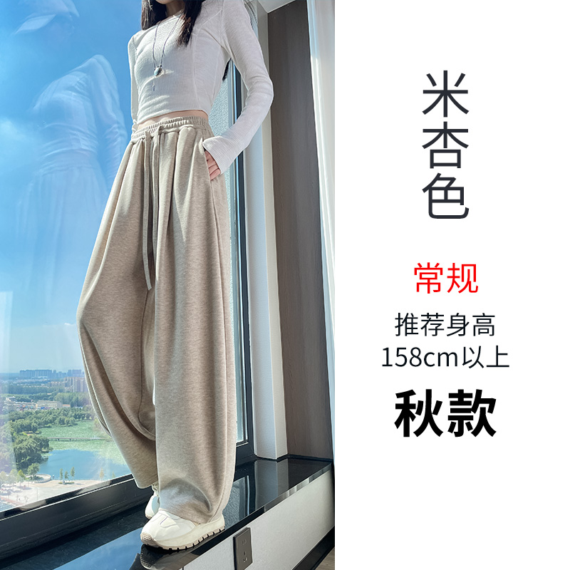 Women's autumn and winter new fashionable, simple and versatile casual wide leg pants with added velvet, thickened insulation and elastic waistband Women's autumn and winter new fashionable, simple and versatile casual wide leg pants with added velvet, thickened insulation and elastic waistband