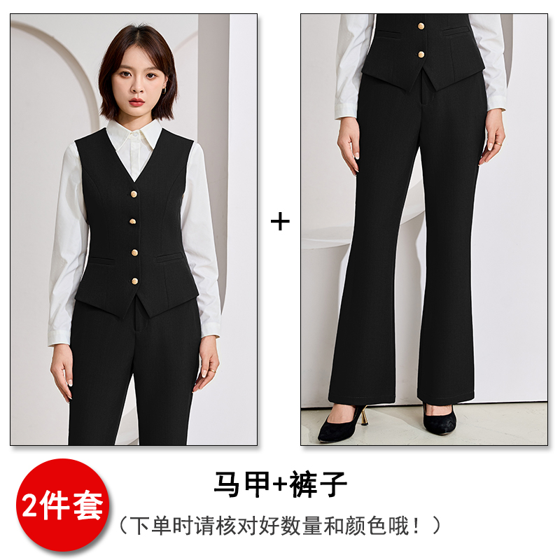 Professional work clothes V-neck vest set for women in autumn 2025, slim fit and slimming commuting formal wear, single breasted vest Professional work clothes V-neck vest set for women in autumn 2025, slim fit and slimming commuting formal wear, single breasted vest