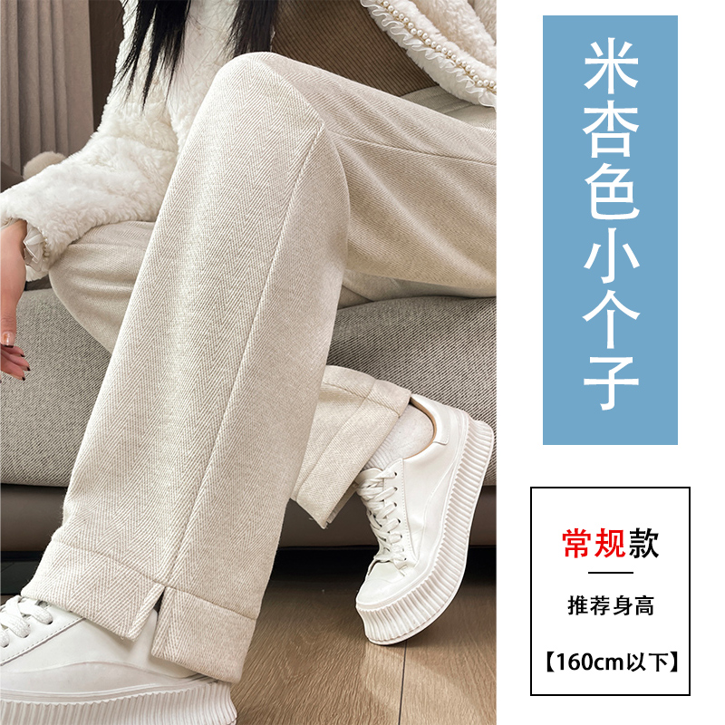 2025 women's autumn and winter with plush and thick elastic pants, simple and capable temperament, casual and versatile, warm and casual pants 2025 women's autumn and winter with plush and thick elastic pants, simple and capable temperament, casual and versatile, warm and casual pants