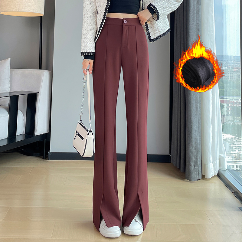 Design sense of western-style split suit pants for women in autumn and winter of 2025, new fashionable and simple temperament versatile casual pants Design sense of western-style split suit pants for women in autumn and winter of 2025, new fashionable and simple temperament versatile casual pants