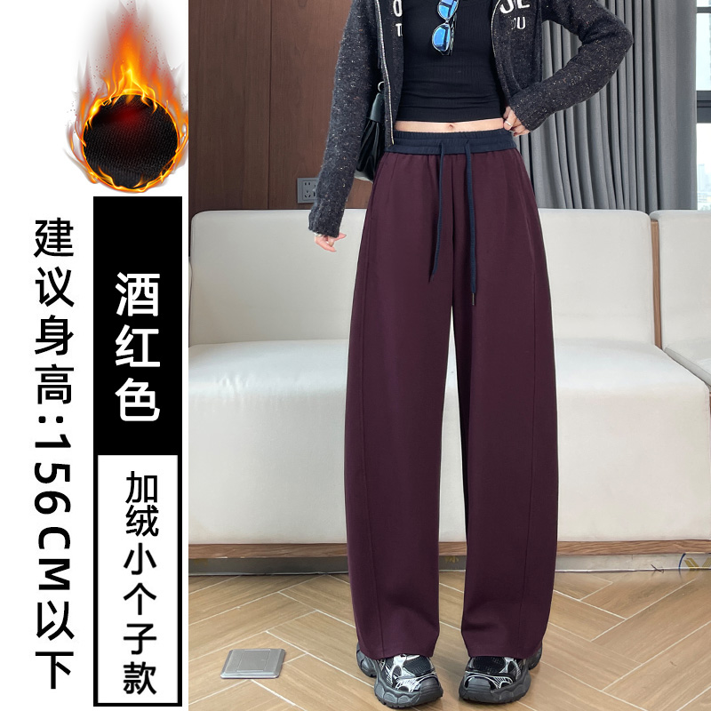 Casual versatile wide leg pants for women in autumn and winter 2025, fashionable and simple temperament, commuting with thick velvet and elastic waistband pants Casual versatile wide leg pants for women in autumn and winter 2025, fashionable and simple temperament, commuting with thick velvet and elastic waistband pants