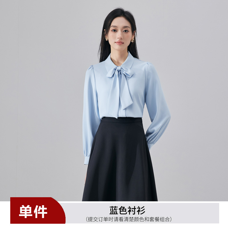 2025 design style western-style age reducing ribbon shirt for women's early autumn new fashionable and simple temperament versatile long sleeved shirt 2025 design style western-style age reducing ribbon shirt for women's early autumn new fashionable and simple temperament versatile long sleeved shirt