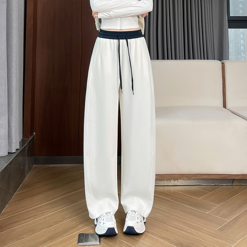 Casual versatile wide leg pants for women in autumn and winter 2025, fashionable and simple temperament, commuting with thick velvet and elastic waistband pants Casual versatile wide leg pants for women in autumn and winter 2025, fashionable and simple temperament, commuting with thick velvet and elastic waistband pants