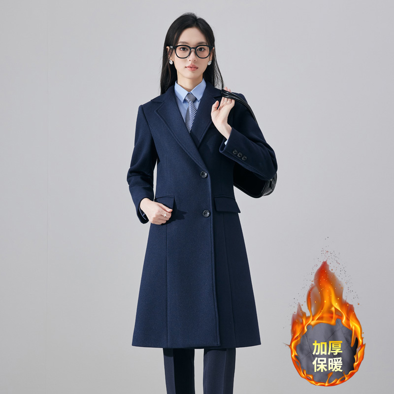 Cotton thickened woolen coat for women in autumn and winter 2025, fashionable and simple temperament, goddess style commuting mid length jacket