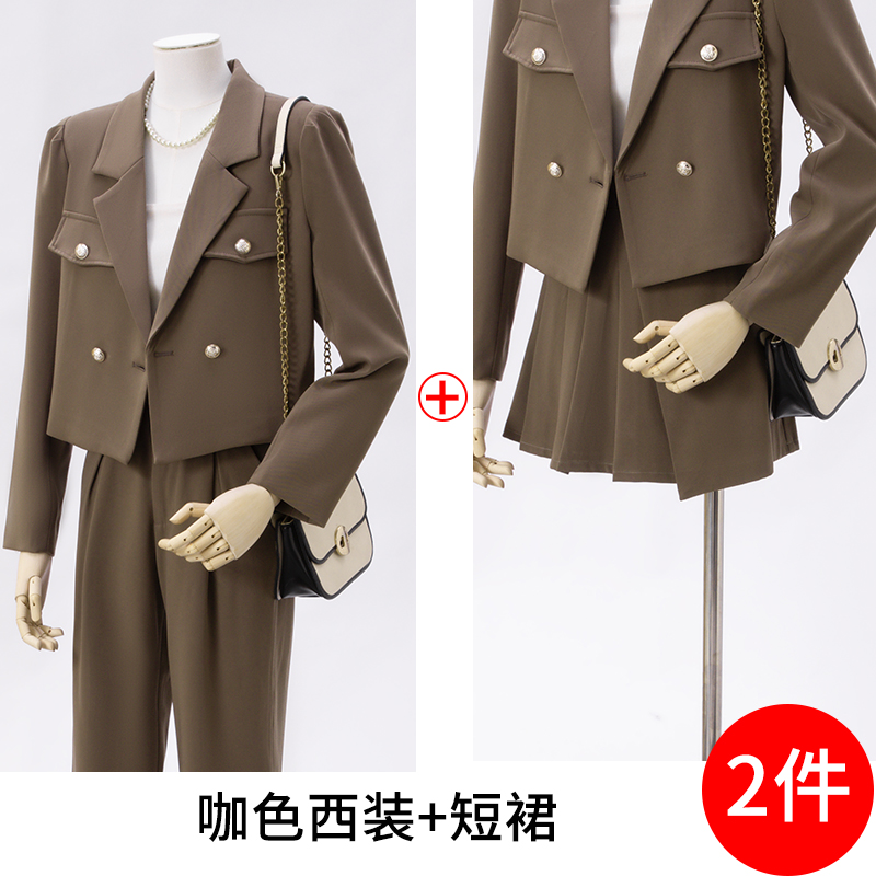 2025 Short Suit Set for Women's Autumn New Fashionable and Simple Style Goddess Style Commuter Professional Suit Coat 2025 Short Suit Set for Women's Autumn New Fashionable and Simple Style Goddess Style Commuter Professional Suit Coat
