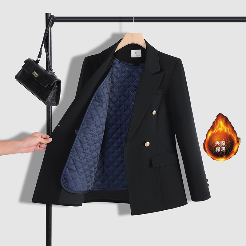 Detachable cotton jacket for women's autumn and winter, simple and capable temperament, commuting professional formal suit two-piece set Detachable cotton jacket for women's autumn and winter, simple and capable temperament, commuting professional formal suit two-piece set