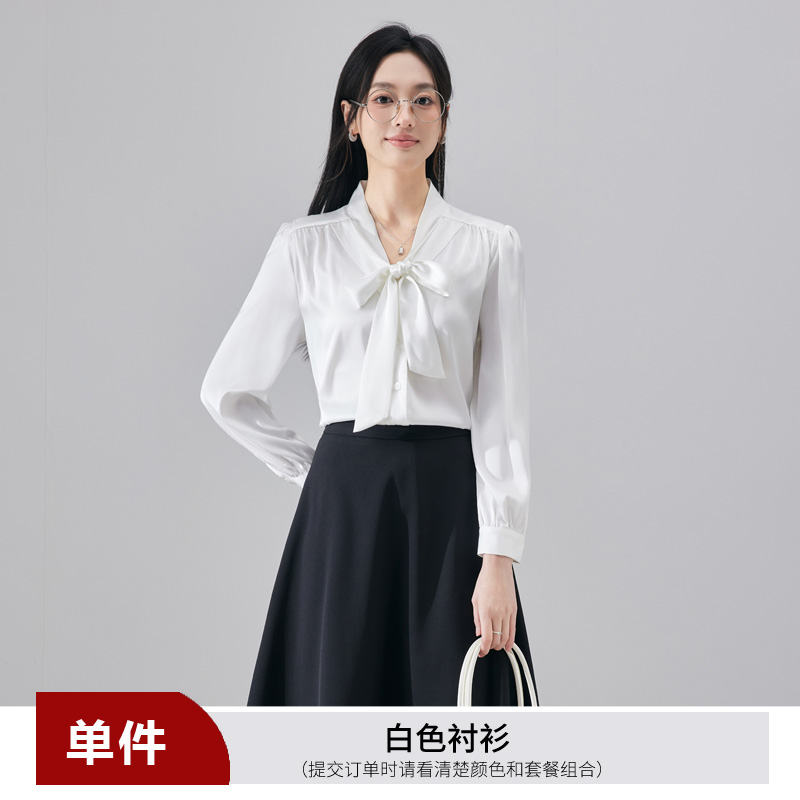 Design sense, temperament, ribbon shirt, small shirt, women's 2025 early autumn fashion, western-style, age reducing OL casual versatile shirt Design sense, temperament, ribbon shirt, small shirt, women's 2025 early autumn fashion, western-style, age reducing OL casual versatile shirt