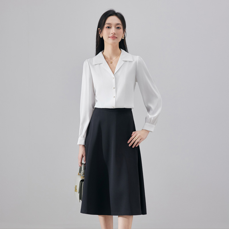 Fashionable Western style collar shirt for women in autumn 2025, new fashionable temperament OL casual versatile commuting long sleeved shirt Fashionable Western style collar shirt for women in autumn 2025, new fashionable temperament OL casual versatile commuting long sleeved shirt