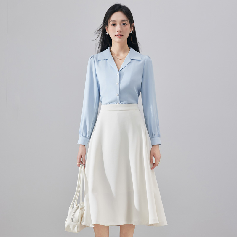 Fashionable Western style collar shirt for women in autumn 2025, new fashionable temperament OL casual versatile commuting long sleeved shirt Fashionable Western style collar shirt for women in autumn 2025, new fashionable temperament OL casual versatile commuting long sleeved shirt