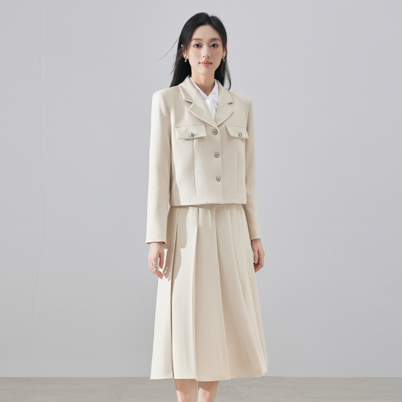 Fashionable and minimalist gray suit jacket for women's autumn design, niche temperament, high-end suit skirt two-piece set Fashionable and minimalist gray suit jacket for women's autumn design, niche temperament, high-end suit skirt two-piece set