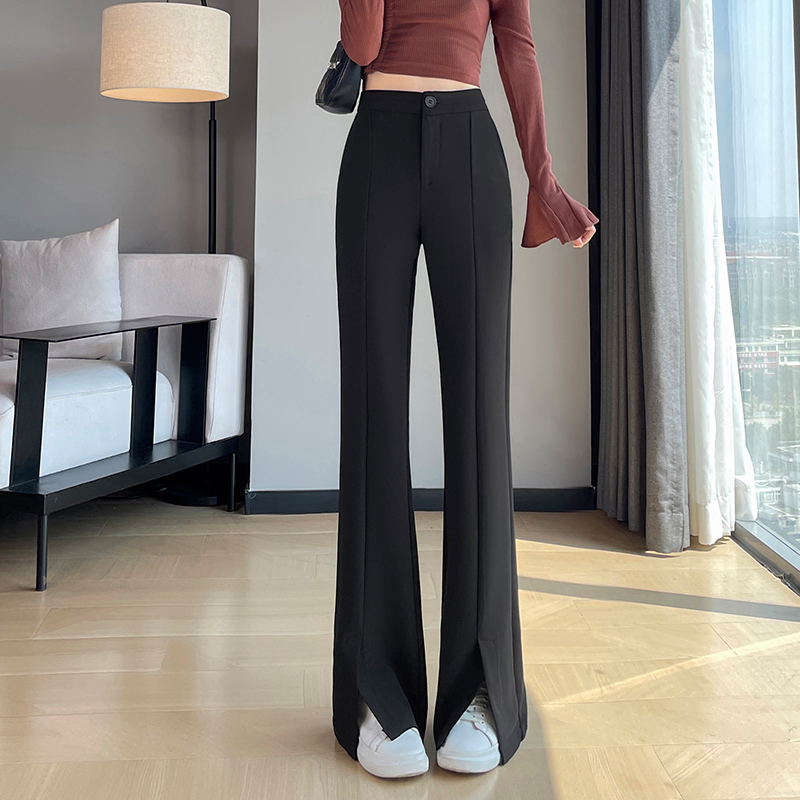 Design sense of western-style split suit pants for women in autumn and winter of 2025, new fashionable and simple temperament versatile casual pants Design sense of western-style split suit pants for women in autumn and winter of 2025, new fashionable and simple temperament versatile casual pants
