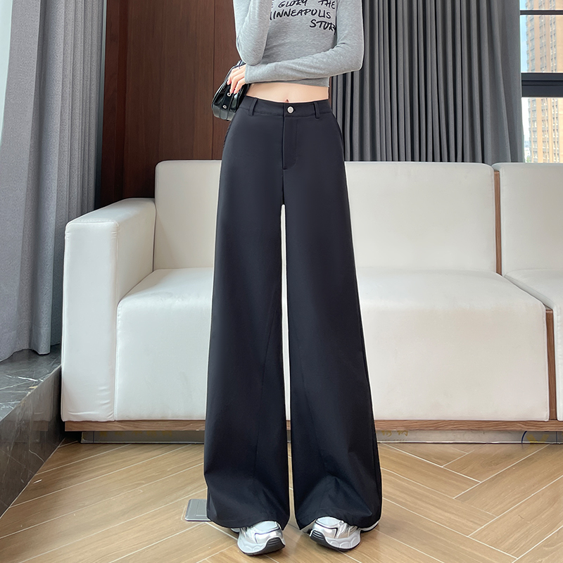Fashionable and simple temperament loose wide leg pants for women in early autumn 2025, new casual and versatile OL commuting lazy style pants
