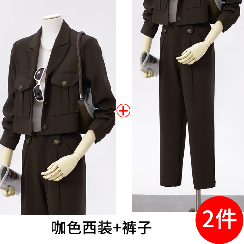 2025 autumn short suit set, women's unique design, niche temperament, goddess style commuting professional work clothes 2025 autumn short suit set, women's unique design, niche temperament, goddess style commuting professional work clothes