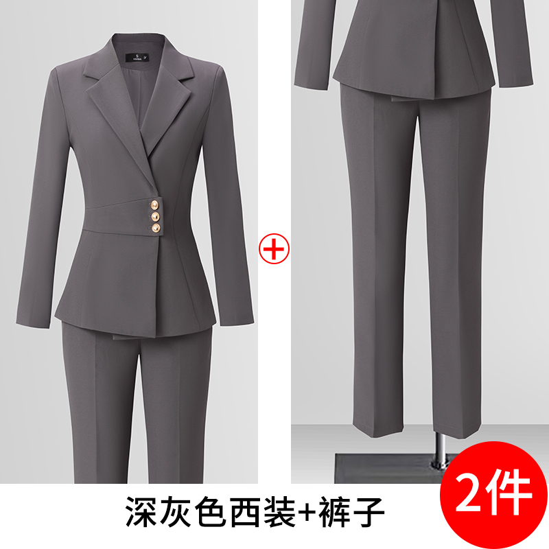 Commuting formal suit, professional suit, women's 2025 autumn new style, slim fit, slimming temperament, goddess style long sleeved suit Commuting formal suit, professional suit, women's 2025 autumn new style, slim fit, slimming temperament, goddess style long sleeved suit