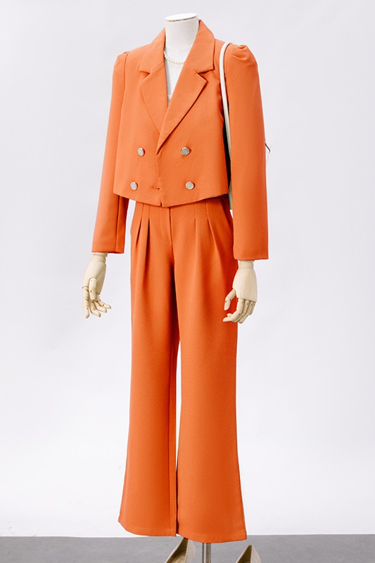 Small double breasted suit set for women in early autumn 2025, fashionable and minimalist design, niche temperament suit Small double breasted suit set for women in early autumn 2025, fashionable and minimalist design, niche temperament suit