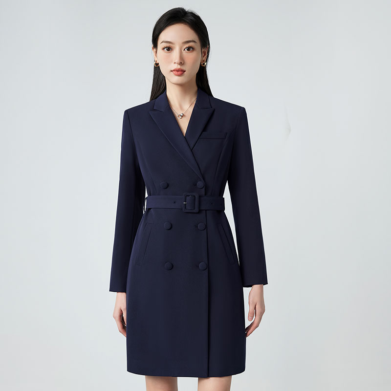Wearing a waistband and cinching the waist to show off a slim dress for women in the early autumn of 2025, a new high-end style with a dual breasted commuting suit skirt Wearing a waistband and cinching the waist to show off a slim dress for women in the early autumn of 2025, a new high-end style with a dual breasted commuting suit skirt