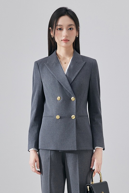 High end professional women's double breasted suit set for autumn and winter 2025, simple and capable temperament, goddess style commuting suit High end professional women's double breasted suit set for autumn and winter 2025, simple and capable temperament, goddess style commuting suit