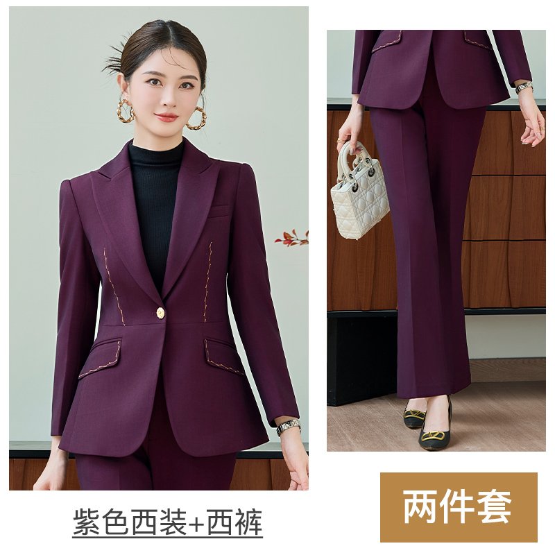 High end professional workwear, suit jacket, women's autumn new style, simple and capable temperament, commuting formal two-piece set High end professional workwear, suit jacket, women's autumn new style, simple and capable temperament, commuting formal two-piece set