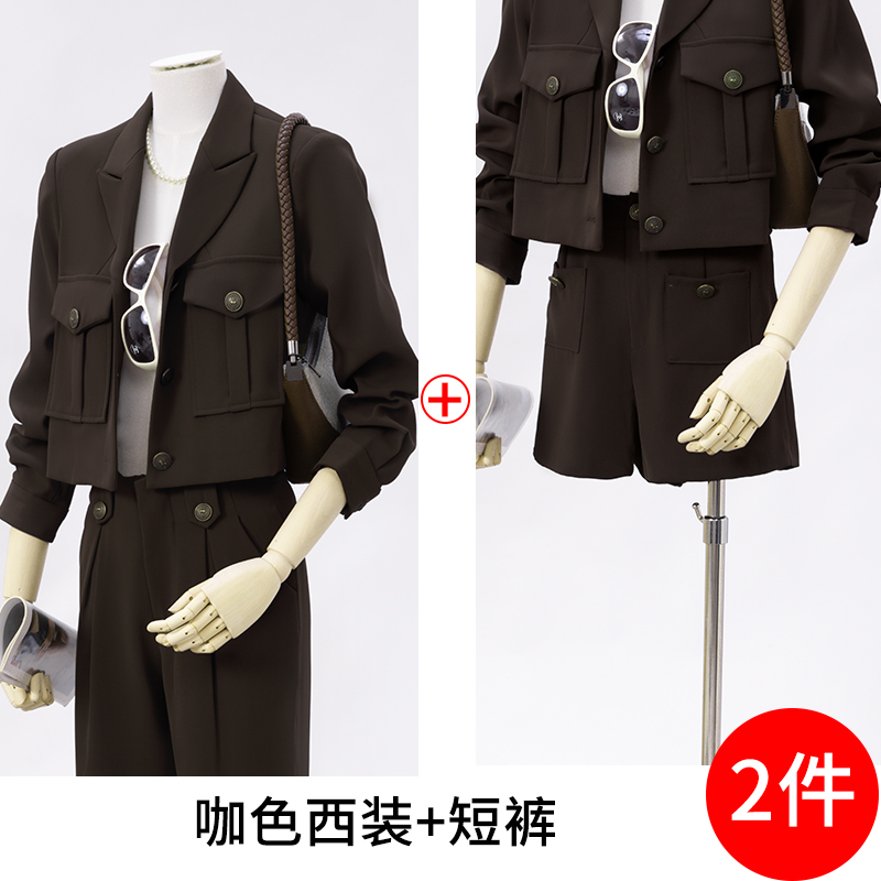 2025 autumn short suit set, women's unique design, niche temperament, goddess style commuting professional work clothes 2025 autumn short suit set, women's unique design, niche temperament, goddess style commuting professional work clothes