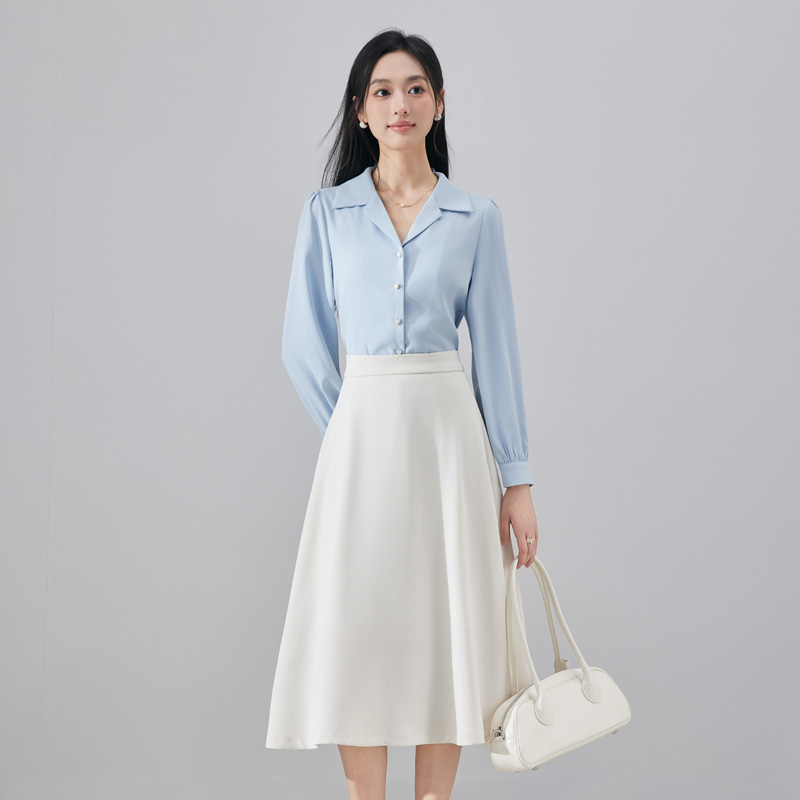 Fashionable Western style collar shirt for women in autumn 2025, new fashionable temperament OL casual versatile commuting long sleeved shirt Fashionable Western style collar shirt for women in autumn 2025, new fashionable temperament OL casual versatile commuting long sleeved shirt