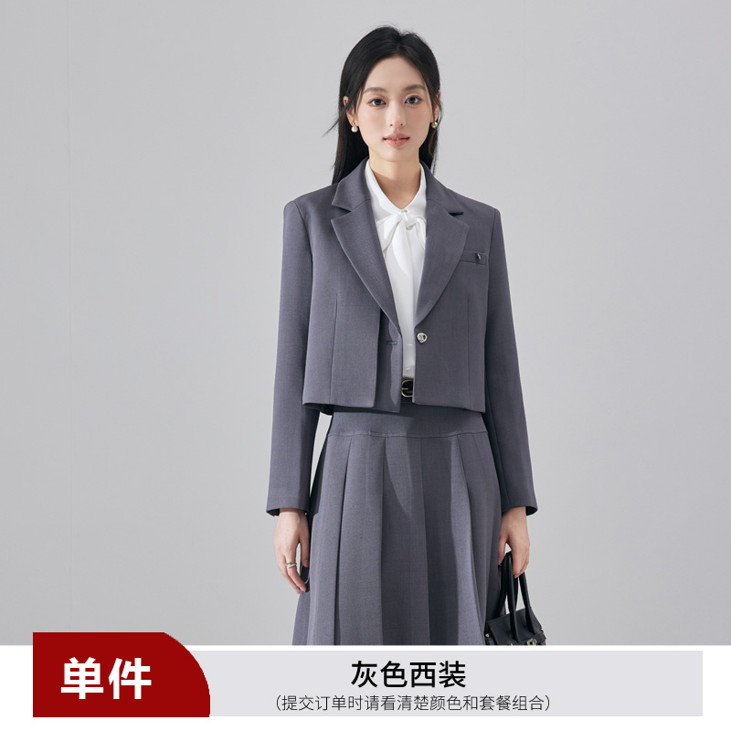 Short suit half skirt two-piece set professional women's clothing 2025 autumn new design sense temperament commuting small suit Short suit half skirt two-piece set professional women's clothing 2025 autumn new design sense temperament commuting small suit