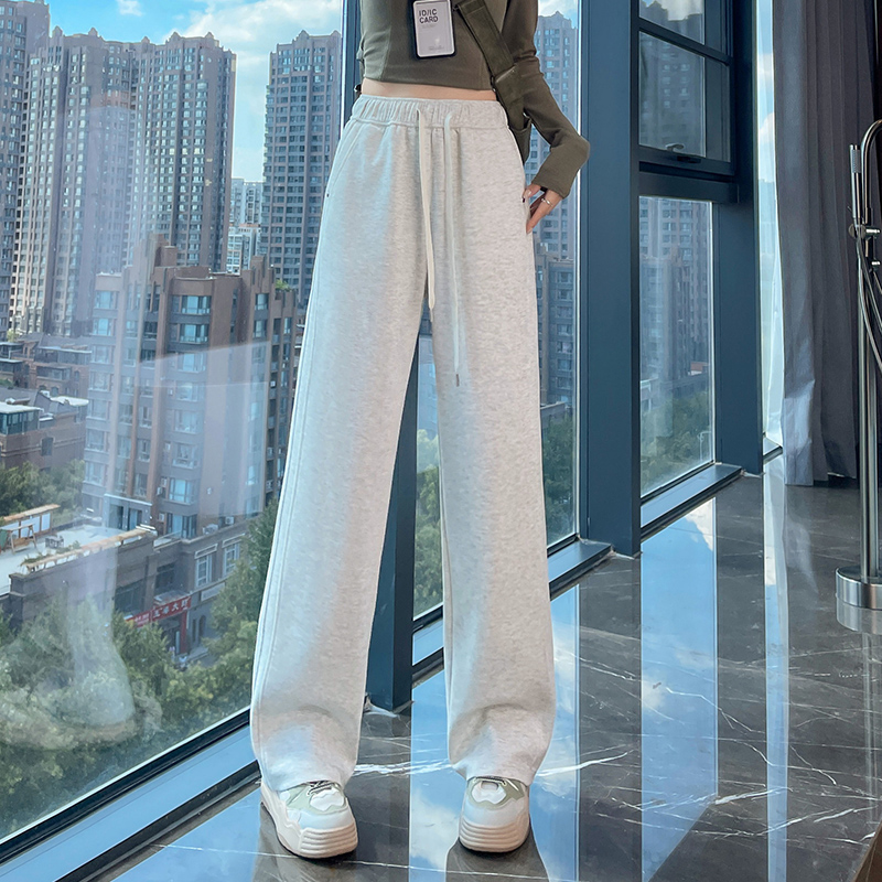 Loose and versatile sports pants for women in autumn 2025, fashionable and simple temperament, casual and versatile, elastic waisted wide leg pants Loose and versatile sports pants for women in autumn 2025, fashionable and simple temperament, casual and versatile, elastic waisted wide leg pants