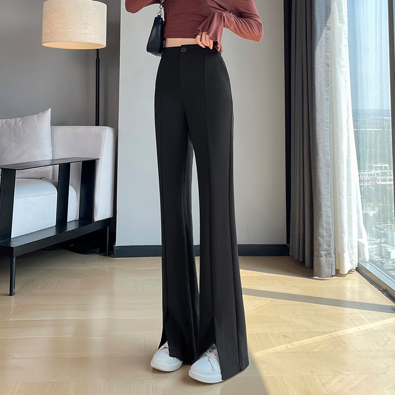 Design sense of western-style split suit pants for women in autumn and winter of 2025, new fashionable and simple temperament versatile casual pants Design sense of western-style split suit pants for women in autumn and winter of 2025, new fashionable and simple temperament versatile casual pants