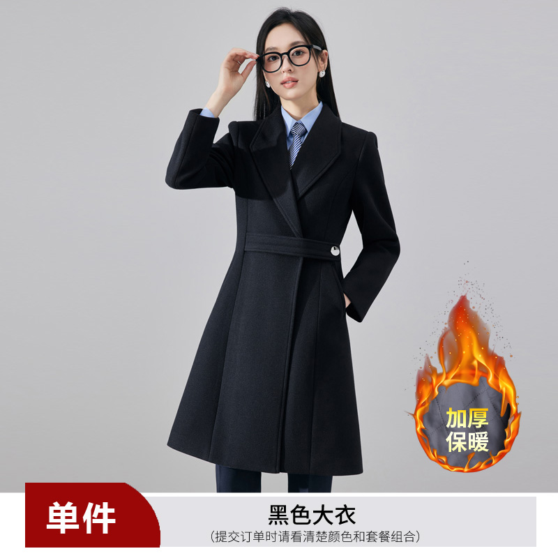 Waist slimming woolen coat for women in autumn and winter 2025, new simple and capable temperament, goddess style medium long coat Waist slimming woolen coat for women in autumn and winter 2025, new simple and capable temperament, goddess style medium long coat