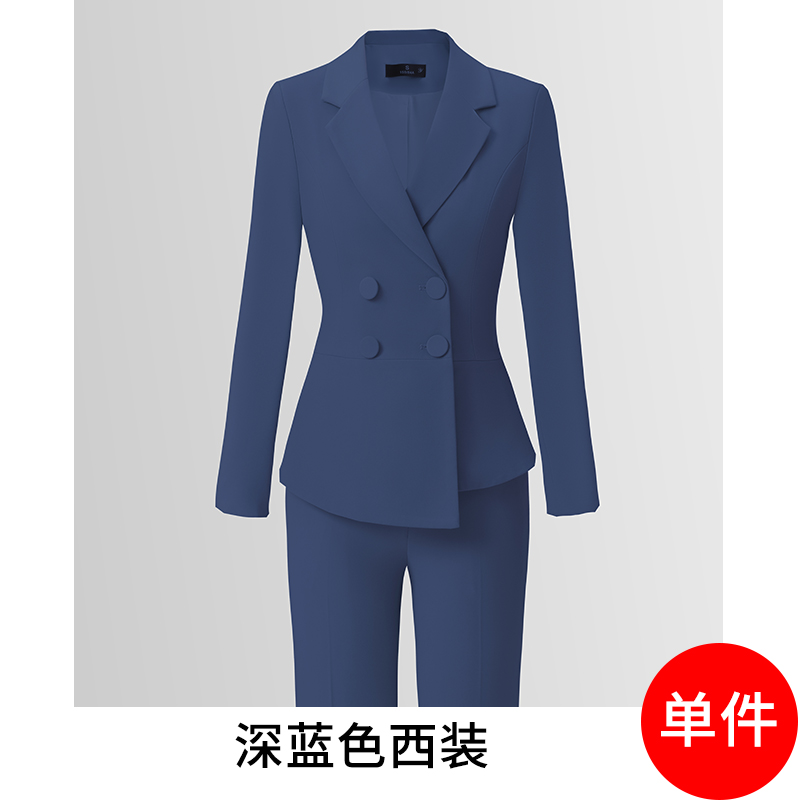 High end professional women's clothing temperament double breasted suit jacket for women's autumn slimming and commuting formal suit set High end professional women's clothing temperament double breasted suit jacket for women's autumn slimming and commuting formal suit set