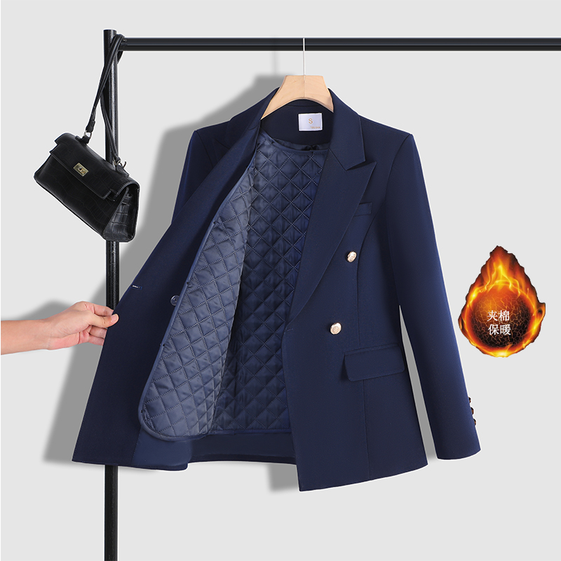 Detachable cotton jacket for women's autumn and winter, simple and capable temperament, commuting professional formal suit two-piece set Detachable cotton jacket for women's autumn and winter, simple and capable temperament, commuting professional formal suit two-piece set