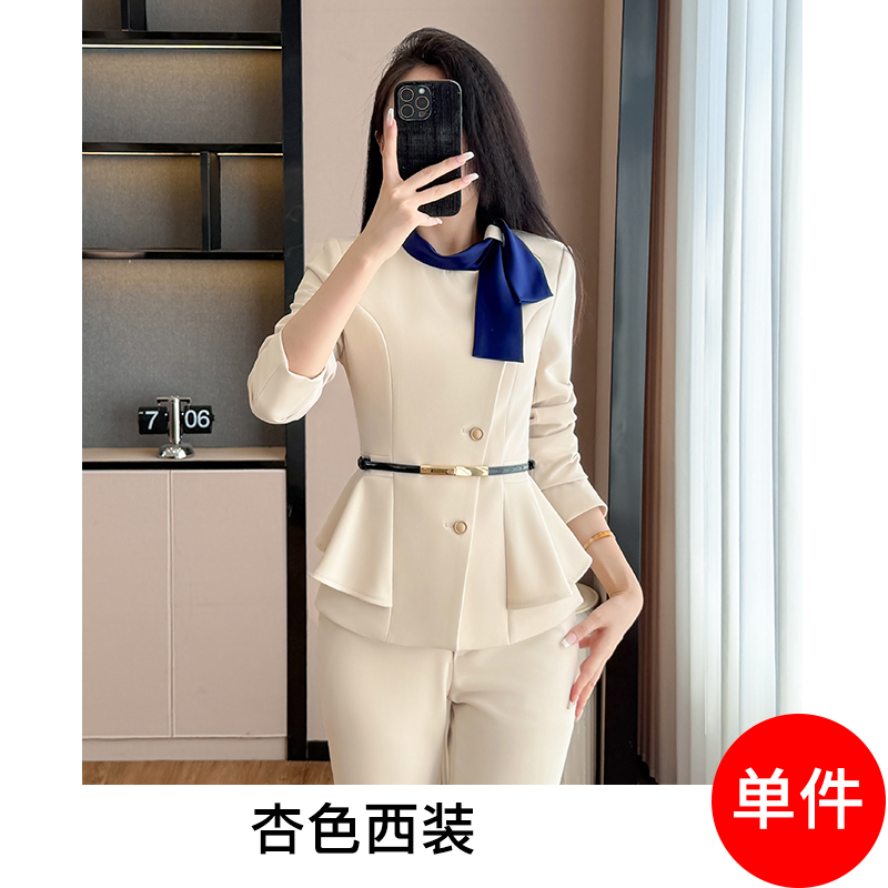 Hotel front desk receptionist professional formal suit set for women 2025 autumn new style slim fit and slimming work clothes Hotel front desk receptionist professional formal suit set for women 2025 autumn new style slim fit and slimming work clothes