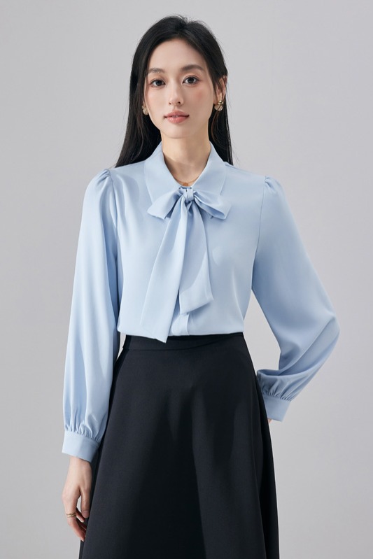 2025 design style western-style age reducing ribbon shirt for women's early autumn new fashionable and simple temperament versatile long sleeved shirt 2025 design style western-style age reducing ribbon shirt for women's early autumn new fashionable and simple temperament versatile long sleeved shirt