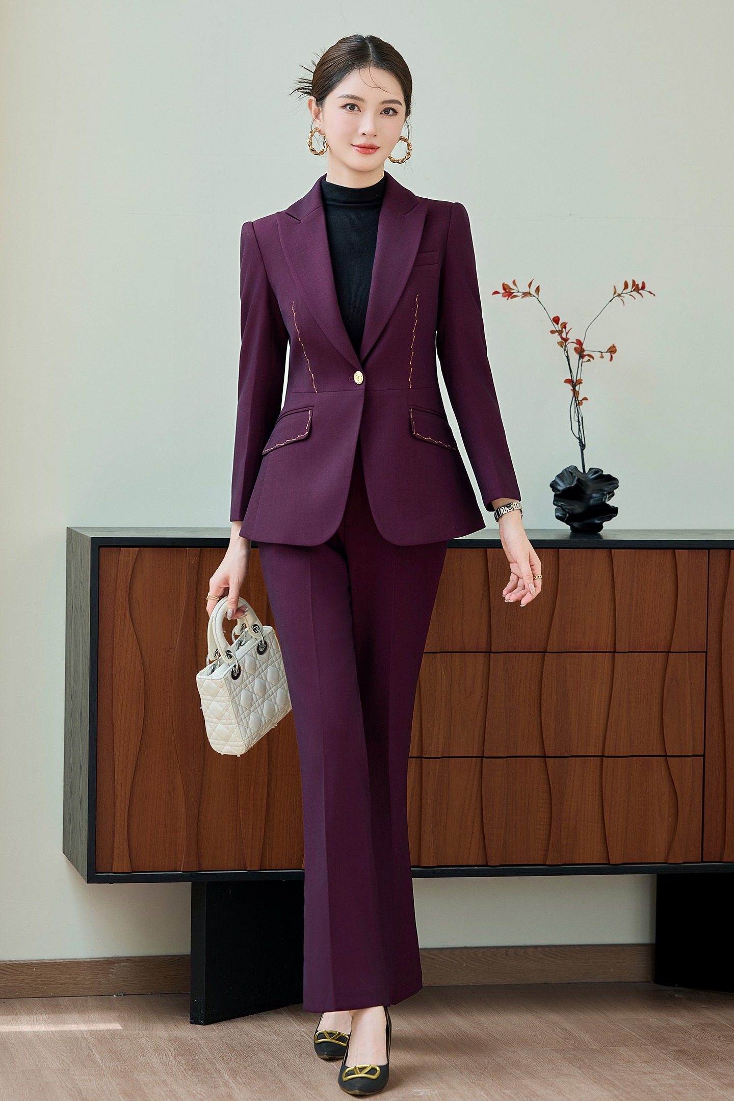High end professional workwear, suit jacket, women's autumn new style, simple and capable temperament, commuting formal two-piece set High end professional workwear, suit jacket, women's autumn new style, simple and capable temperament, commuting formal two-piece set