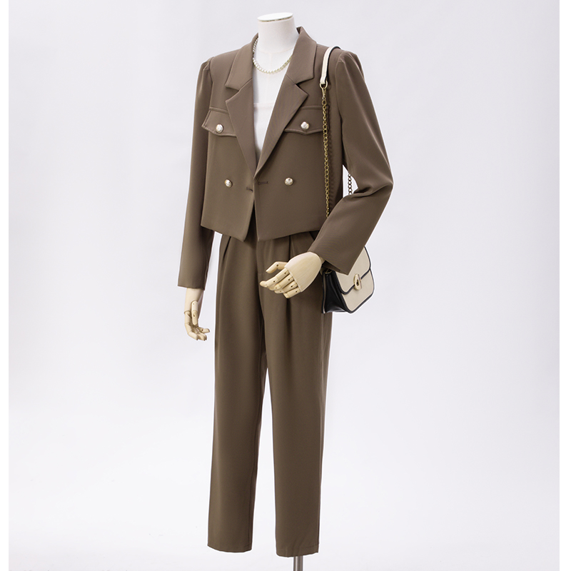2025 Short Suit Set for Women's Autumn New Fashionable and Simple Style Goddess Style Commuter Professional Suit Coat 2025 Short Suit Set for Women's Autumn New Fashionable and Simple Style Goddess Style Commuter Professional Suit Coat