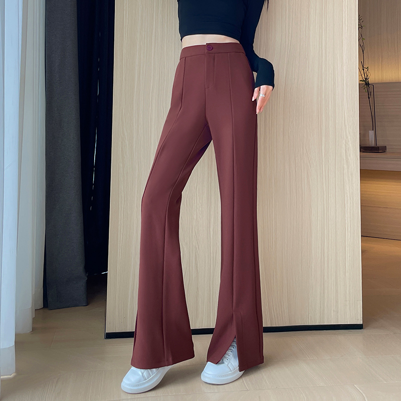 Design sense of western-style split suit pants for women in autumn and winter of 2025, new fashionable and simple temperament versatile casual pants Design sense of western-style split suit pants for women in autumn and winter of 2025, new fashionable and simple temperament versatile casual pants
