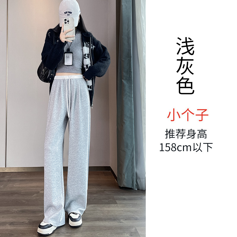 2025 Velvet Thickened Warm Sports Pants for Women's Autumn and Winter Fashion, Simple and Versatile, Elastic Waist, Wide Leg Pants 2025 Velvet Thickened Warm Sports Pants for Women's Autumn and Winter Fashion, Simple and Versatile, Elastic Waist, Wide Leg Pants