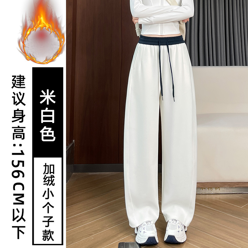 Casual versatile wide leg pants for women in autumn and winter 2025, fashionable and simple temperament, commuting with thick velvet and elastic waistband pants Casual versatile wide leg pants for women in autumn and winter 2025, fashionable and simple temperament, commuting with thick velvet and elastic waistband pants