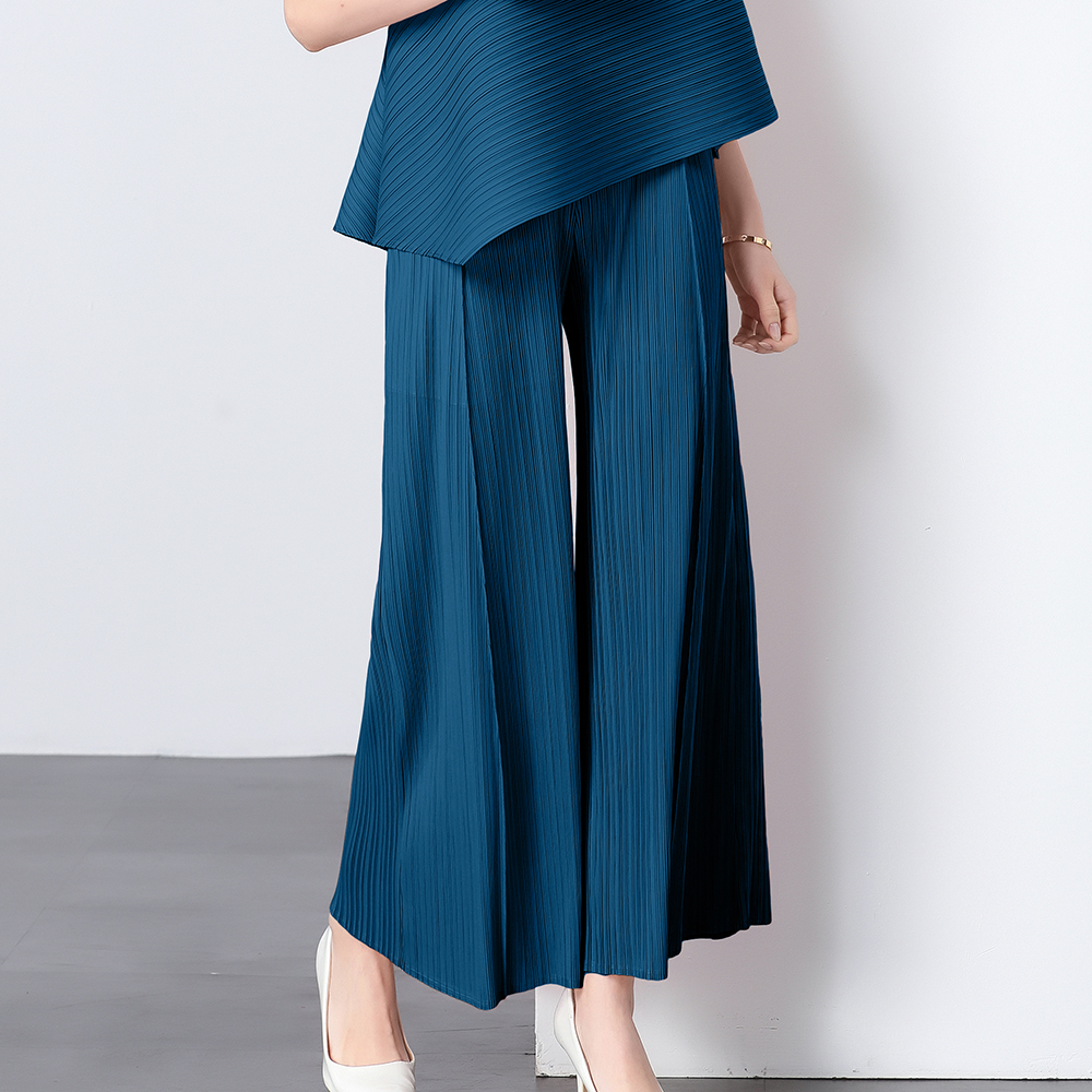 Miyake original quality loose pleated wide leg pants pleated pants versatile and simple casual women's pants slimming flared pants Miyake original quality loose pleated wide leg pants pleated pants versatile and simple casual women's pants slimming flared pants