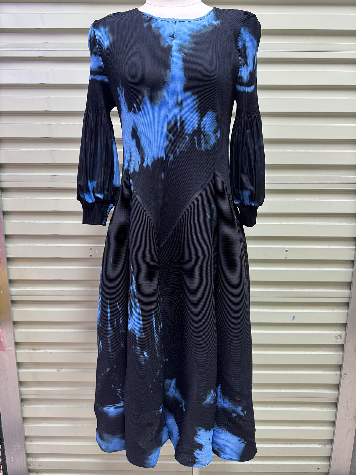 Wrinkled autumn gentle style French foreign trade printed long skirt, three bedroom flower bud eight piece skirt, elegant stretch plus size women's clothing Wrinkled autumn gentle style French foreign trade printed long skirt, three bedroom flower bud eight piece skirt, elegant stretch plus size women's clothing