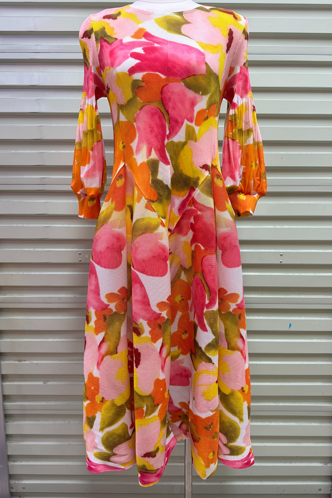 Wrinkled autumn gentle style French foreign trade printed long skirt, three bedroom flower bud eight piece skirt, elegant stretch plus size women's clothing Wrinkled autumn gentle style French foreign trade printed long skirt, three bedroom flower bud eight piece skirt, elegant stretch plus size women's clothing