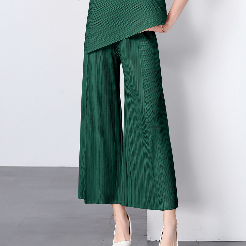 Miyake original quality loose pleated wide leg pants pleated pants versatile and simple casual women's pants slimming flared pants Miyake original quality loose pleated wide leg pants pleated pants versatile and simple casual women's pants slimming flared pants