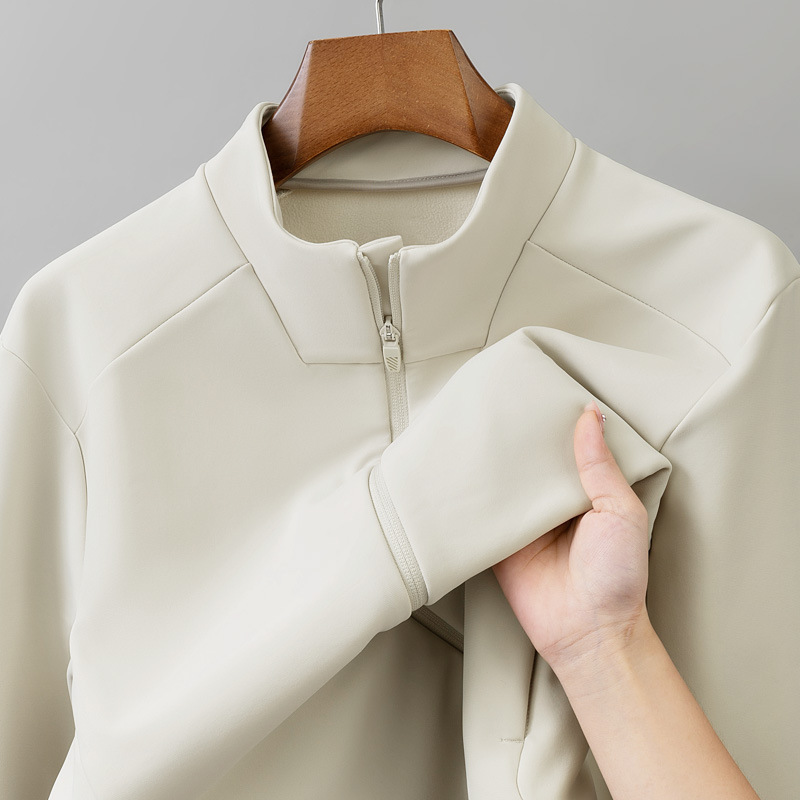 Alibaba Tiger Men's 295g Composite Functional Brocade Business Leisure Solid Color Men's Windproof Zipper Warmth Versatile Men