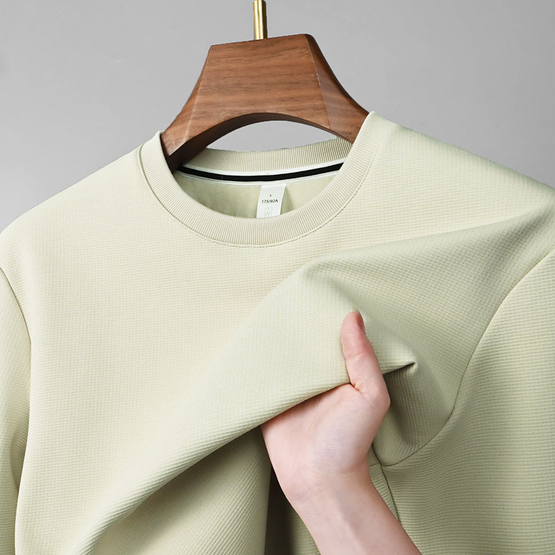 415G Rabbit Velvet High end Soft and Skin friendly Composite with Velvet Lock Warm Men's Long Sleeve Round Neck Solid Color Casual Sweater